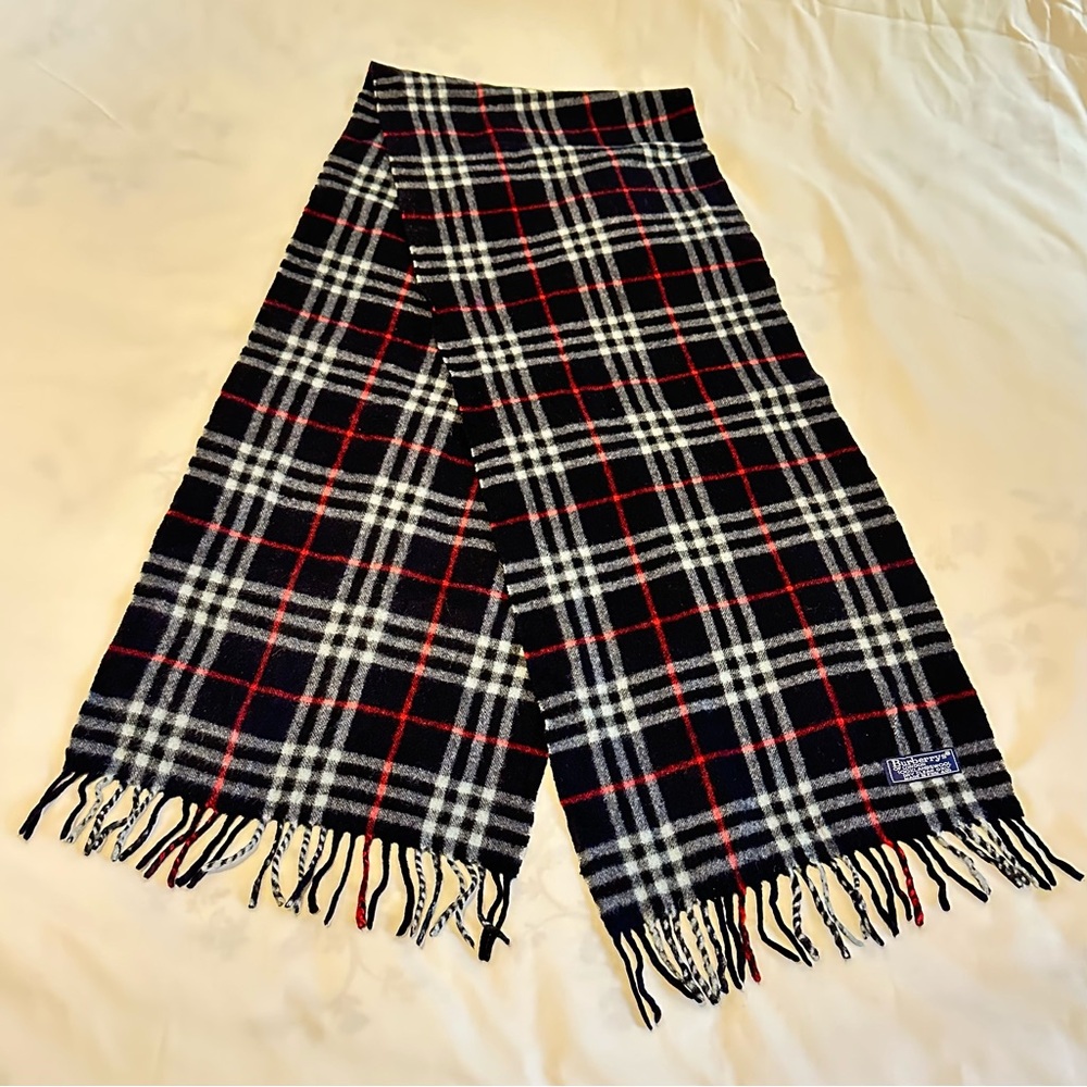 Burberry Black and Red Plaid Scarf
